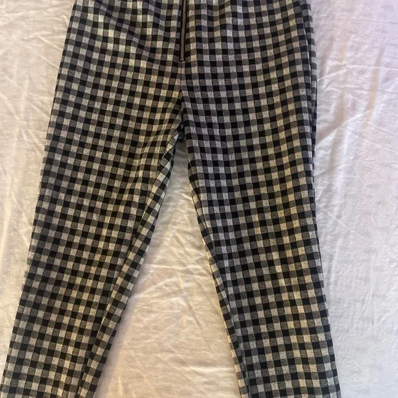 Zara Plaid Zipper Pants NWT ZARA Plaid Checked Hi Rise Leggings